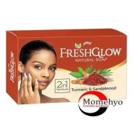FreshGlow Natural Soap 2-in-1 Formula with Turmeric & Sandalwood