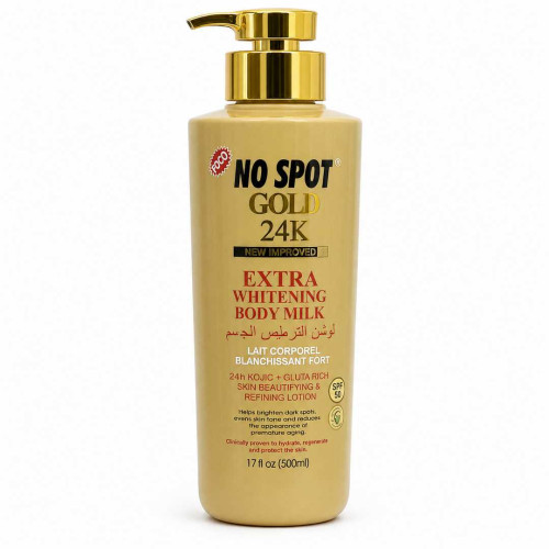 No Spot Gold 24K Extra Whitening Body Milk Kojic + Gluta SPF 50 500ml