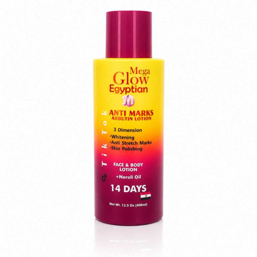 Mega Glow Egyptian 3D Anti Marks Arbutin Face & Body Lotion with Neroli Oil 400ml