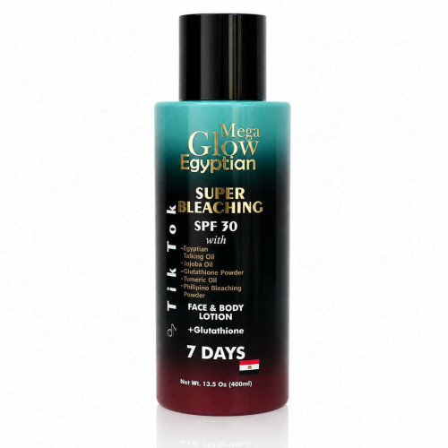 Mega Glow Egyptian Super Bleaching SPF 30 Glutathione Face & Body Lotion 400ml