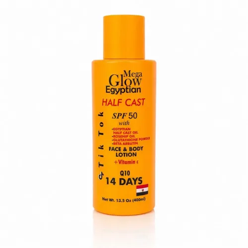 Mega Glow Egyptian Half Cast SPF 50 Face & Body Lotion with Vitamin C 400ml